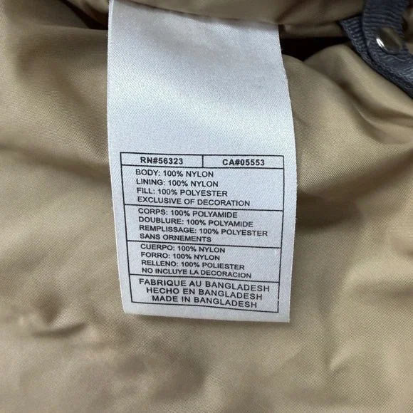 Nike XXL Mens Hooded Padded Puffer Winter Jacket Coat Black Red Khaki Stripe - Picture 8 of 9